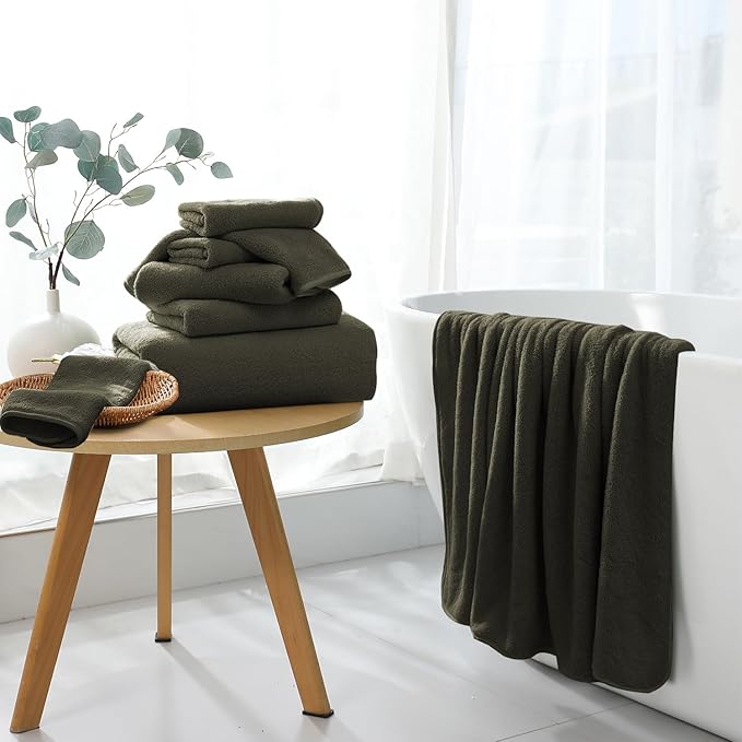 Extra Large Bath Sheet 4 Piece (35"x70")-Ultra Soft Oversized Bath Towel,Bath Sheet Towel Set for Bathroom Hotel,Highly Absorbent Quick Dry Shower Towel Set for Adults,Bathroom Towel-Brown