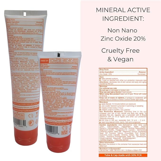 Suntegrity UNSCENTED Mineral Sunscreen For Body - 3 oz.