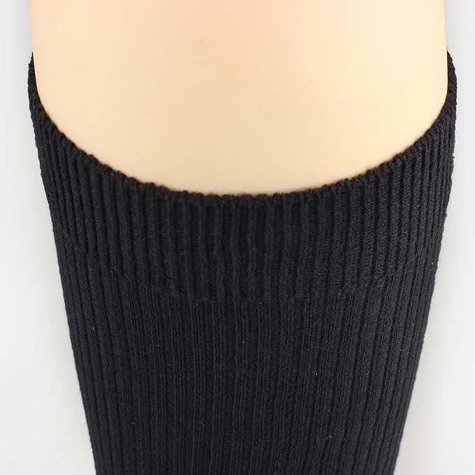 COTTON DAY Women's Soft Combed Cotton Knee High Long Calf Dress Socks Seamless Toe Black White Gray Navy Blue Brown