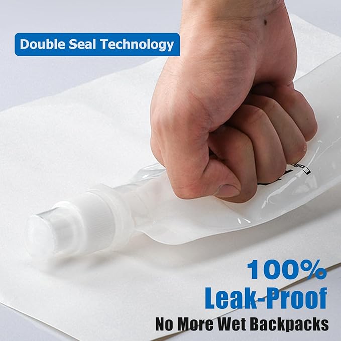 17oz Collapsible Water Bottles, 6-Pack Reusable Travel Foldable Water Bottles for Hiking Camping Running Bike, BPA-Free Water Bottle, White