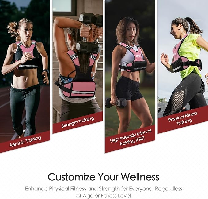 Feyachi Adjustable Weighted Vest - 3-12 lbs/12-20 lbs/20-32 lbs X Type Weight Vest with Reflective Stripe Ideal for Running Workout and Training