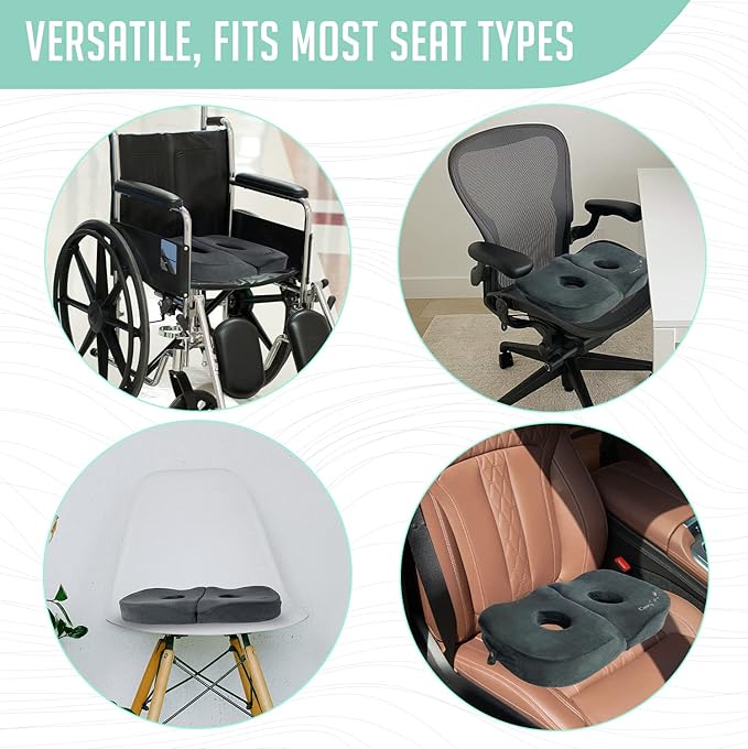 Foldable Sit Bone Seat Cushion - for Sit Bone Pain, Hip, Butt, Ischial Tuberosity, Hamstrings, and Sciatica Pain Relief - for Home, Office, and Driving…