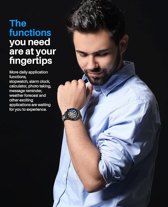 EarlySincere Smart Watches with Blood Pressure Monitor, IP67 Waterproof for Android iOS iPhone,1.39" HD Smartwatches for Men, Fitness Watch with Heart Rate/Sleep, Comes with replaceable silicone strap