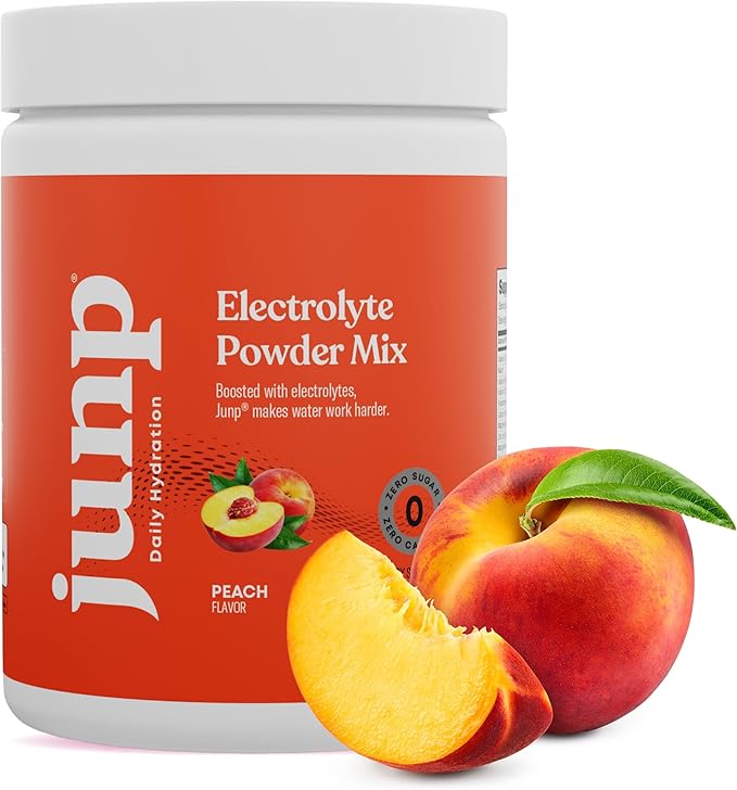 JUNP Electrolytes Powder No Sugar No Carbs, Orchard Fresh Juicy Peach Keto Electrolyte Drink Mix, Potassium & Salt Hydration Powder Electrolytes Zero Calorie Sugar Free Electrolyte Powder, 90 Servings