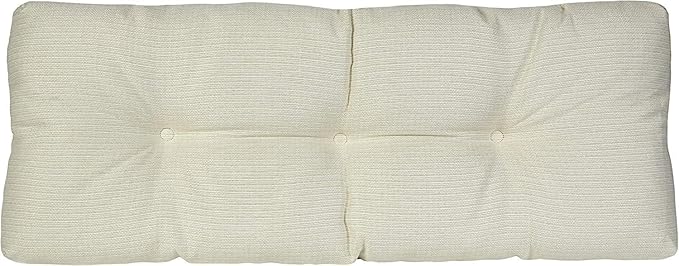 Klear Vu The Gripper Omega Non-Slip Tufted Bench Cushion for Indoor Furniture, Assembled in USA, Entryway Storage, Bay Window, Corner Nook or Piano Seat, 35 Inches, 01 Ivory