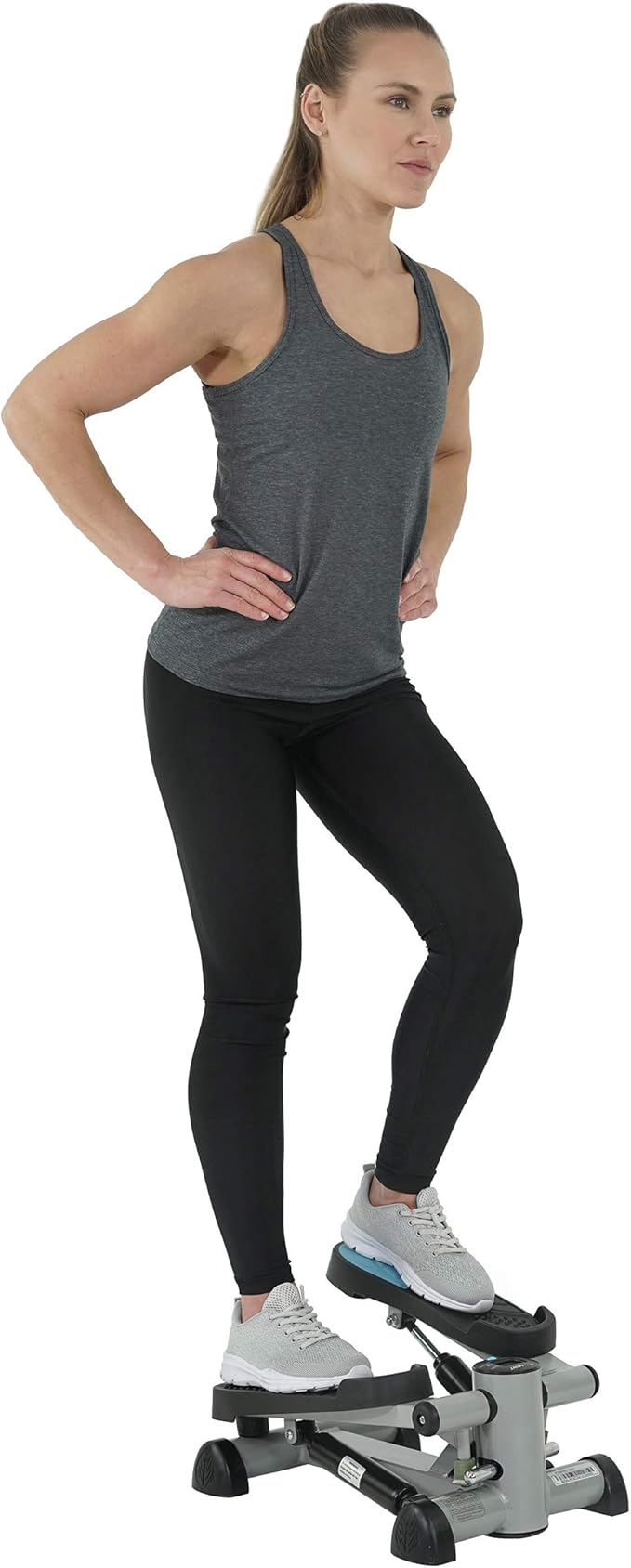 Efitment Mini Stepper Steppers for Exercise at Home Stair Step Cardio Thigh Master Workout Equipment Fitness Pedal Exerciser Non-Slip Pedals with Resistance Bands LCD Digital Monitor Climber