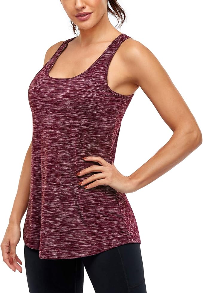 Cestyle Womens Tank Tops with Built in Bras Racerback Yoga Workout Sports Activewear