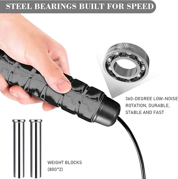 Redify Weighted Cordless Jump Rope for Fitness[Suitable for Different Ages and Levels] Ropeless Jump Rope for Boxing MMA WOD Training, BOD Rope Beachbody MBF,High Speed Rope Skipping for Narrow Space