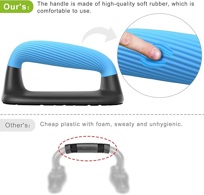 Kipika Push Up Bars, Pushup Stands, Anti-Slip Soft Plastic Push Up Handles, Bottom Anti-Slip Pad, Strength Training Equipment, Perfect for Floor Workout Exercise