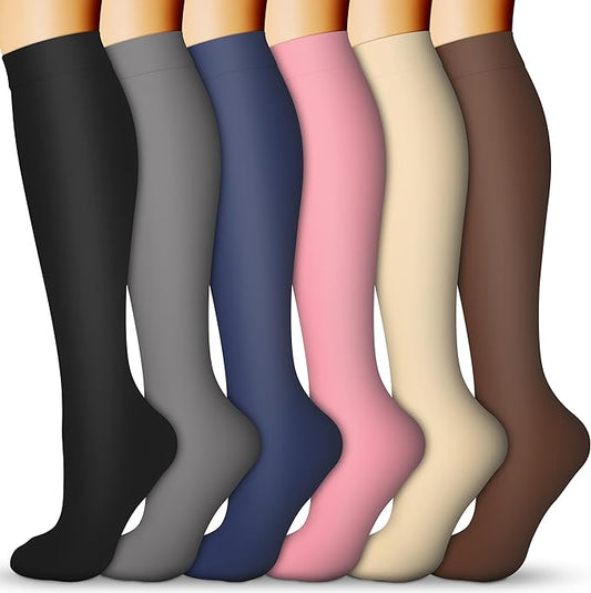 Compression Socks for Women & Men 15-20 mmHg, Best for Medical, Nursing, Running, Athletic, Varicose Veins, Travel