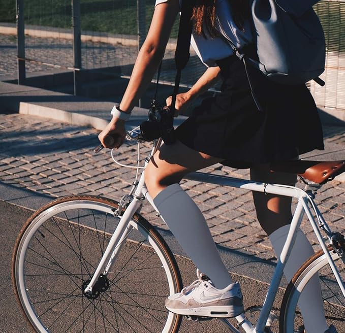 Graduated Compression Socks for Women&Men 20-30mmhg Knee High Socks Travel Hiking Running Stocking