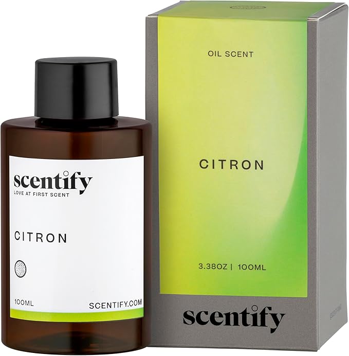 Scentify Citron Aroma Oil Refill Scent for Oil Diffusers - Lemon, Jasmine, Musk, Woods Scents - Luxurious Relaxing Aromatherapy Diffuser Fragrance 100ml, 3.38 oz