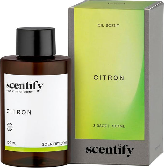 Scentify Citron Aroma Oil Refill Scent for Oil Diffusers - Lemon, Jasmine, Musk, Woods Scents - Luxurious Relaxing Aromatherapy Diffuser Fragrance 100ml, 3.38 oz