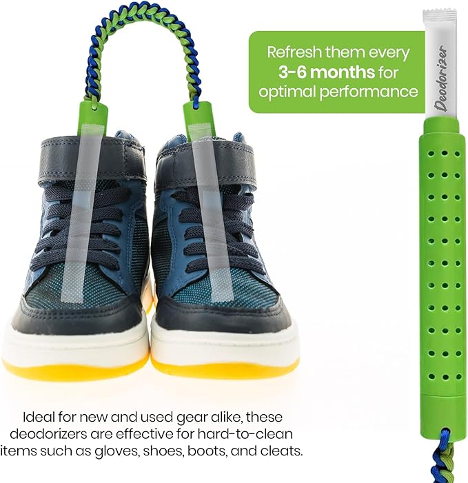 (4-Pack) Calvana Shoe Deodorizer, Refill Bags Compatible with GloveStix & StankStix, Odor Eliminator for Hockey & Lacrosse Gloves, Boxing & Soccer Gear, Gym Bags & Sports Equipment, Up to 6 Months