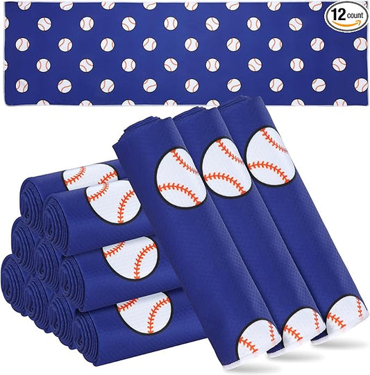 12 Pcs Cooling Towel 40 x 12 Inch Basketball Baseball Football Volleyball Soccer Softball Microfiber Fast Drying Towel for Gift Women Men