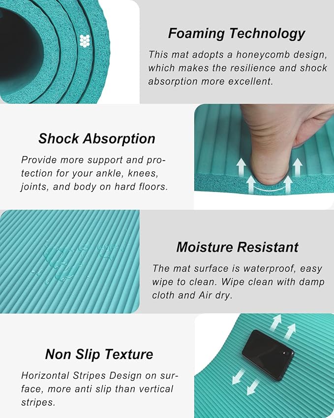 Large Yoga Mat 78"x 51" 20mm/15mm/10mm Thick Workout Mats for Home Gym, Extra Wide Workout for Women Men Gym Flooring Exercises