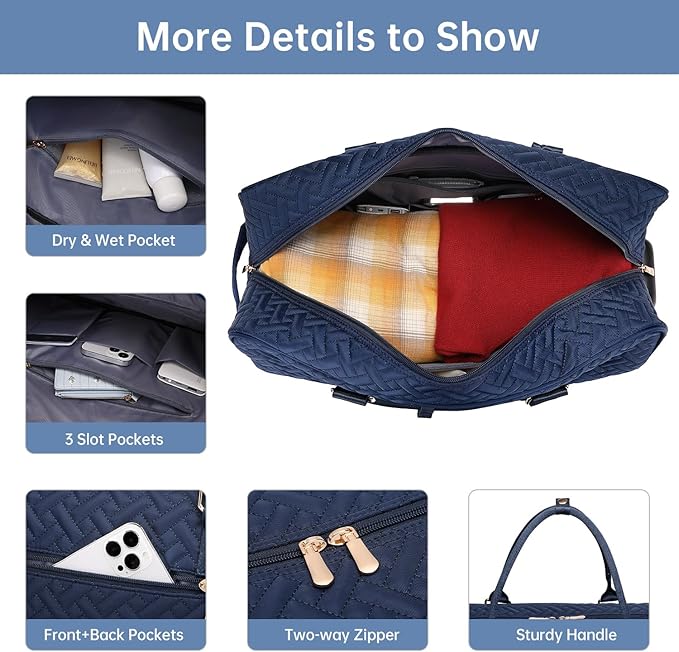 Duffle Bag for Travel, Weekender Bag with Shoe Compartment, Carry On Overnight Bag for Women with Toiletry Bag, Gym Bag with Wet Pocket, Hospital Bags for Labor and Delivery Beige