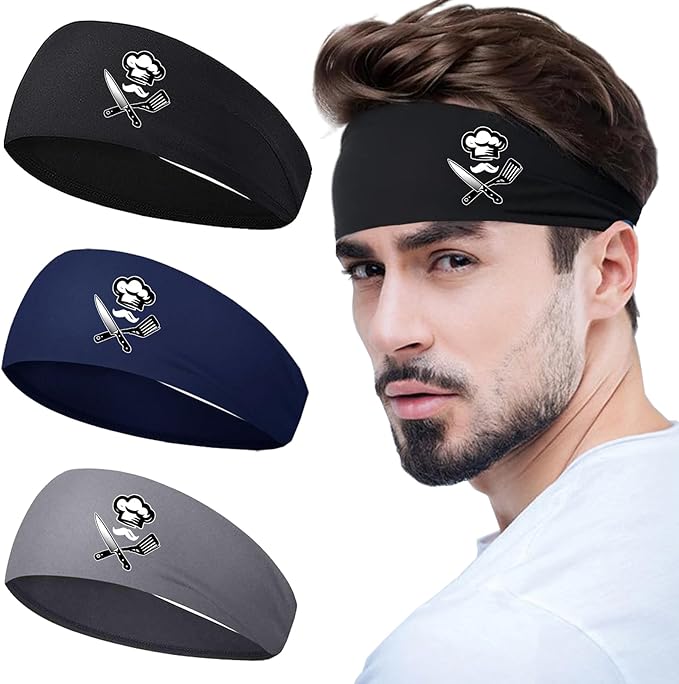 3Pcs Men Sports Headbands Sweat Bands for Men Women Sweatbands