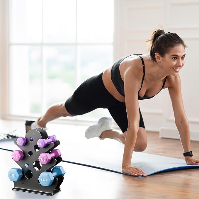 Dumbbell Rack Stand Only(Dumbbells Not Included) - Dumbbell Storage Rack with/without Wheels, Space Saver for Home Gym.