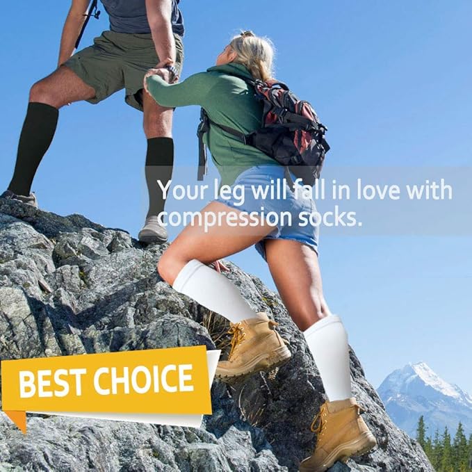 Graduated Copper Compression Socks for Men & Women Circulation 8 Pairs 15-20mmHg - Best for Running Athletic Cycling