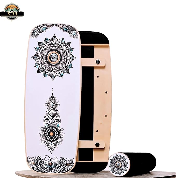 Kiin Balance Board Trainer, adjustable stoppers – Indo Board, Balancing Board for Surfing, Core Training, Wobble Board for Skateboarding, Surfing, Skating, Yoga and Fitness.