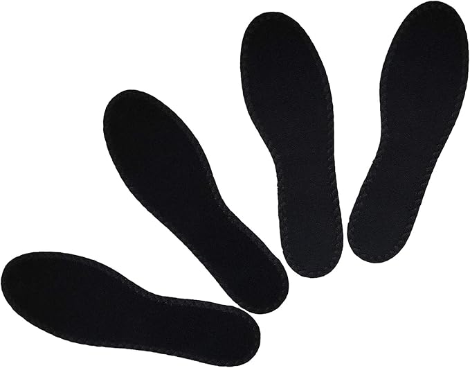 Happystep Cotton Terry Cloth Insoles, Barefoot Shoe Inserts, Sweat Absorption, Odor Control, Moisture-Wicking, Washable and Reusable, Zero Drop Shoe Insoles, 2 Pairs of Black (Men Size 13)