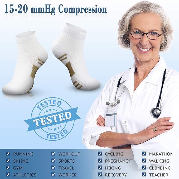 CHARMKING Compression Socks for Women & Men Circulation 15-20 mmHg is Best for Athletic Running Cycling Nurse Daily Wear