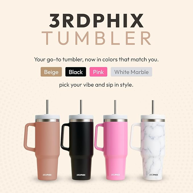 Leakproof, Eco-Friendly Tumbler Bottle – Multi-Use Protein Shaker, Smoothie Cup & Water Bottle – White Marble, Pink, Beige, Black (White, Pack Of 2)