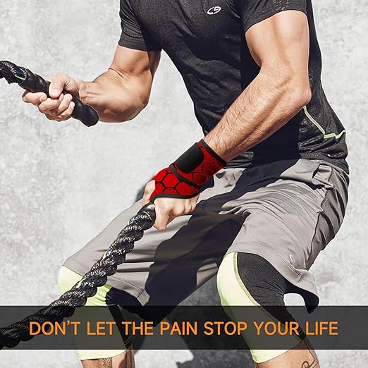 Sport Slim Wrist Wrap - Wrist Brace for Carpal Tunnel Relief, Neoprene-Free Compression Wrist Support for Workout, Adjustable Wrist Guards Fit Right Left Hand (Raspbery Red, Pack of 1)