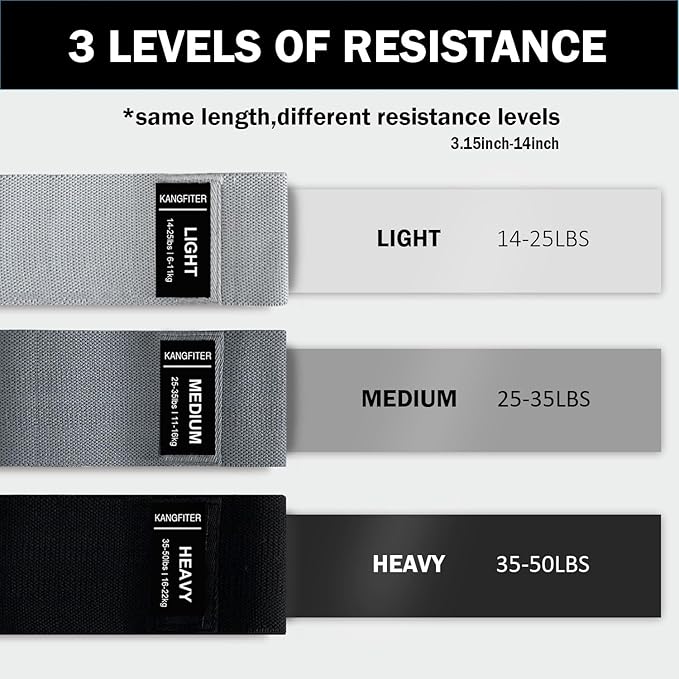 Non-Slip Fabric Resistance Bands for Working Out, Loop Exercise Bands for Booty Leg, Butt, Glute, Stretch Workout Bands for Women & Men, Hip Elastic Bands for Home Gym Fitness, Yoga, Pilates