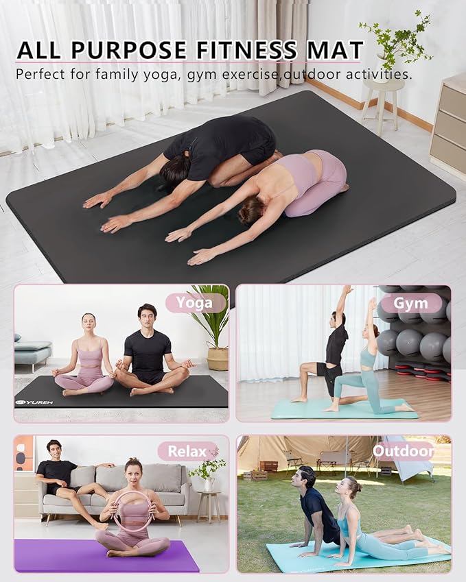 Large Yoga Mat 78"x 51" 20mm/15mm/10mm Thick Workout Mats for Home Gym, Extra Wide Workout for Women Men Gym Flooring Exercises