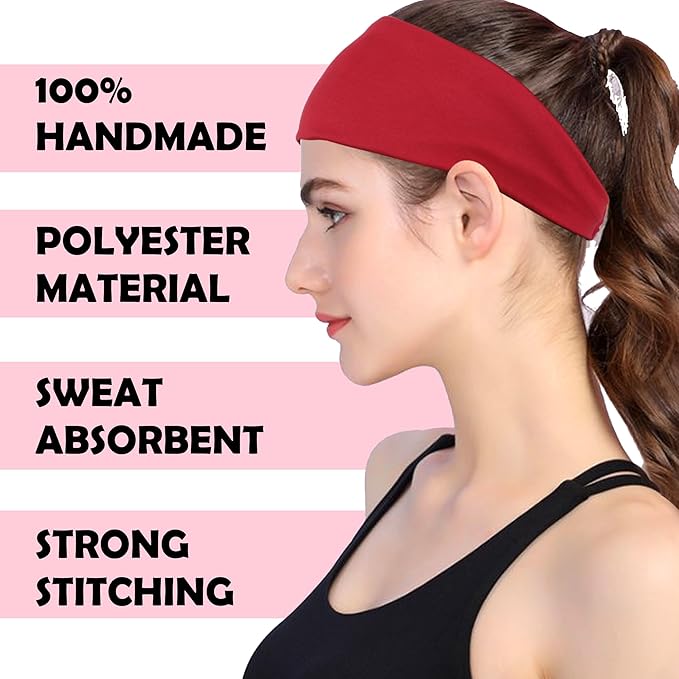 Multicolor Headbands Pack - 08 Elastic, Trendy Boho Headbands for Women, Girls, Exercise & Yoga (Spring)