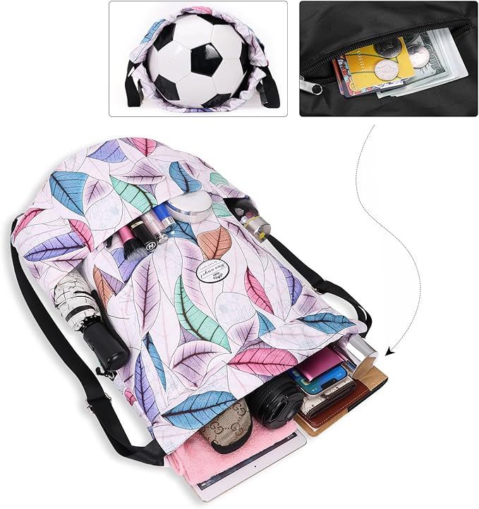 HUA ANGEL Drawstring Backpack Bag, Sport Gym Sackpack Lightweight Small Gym Bag for Men Women Pull String Sport Beach Bag