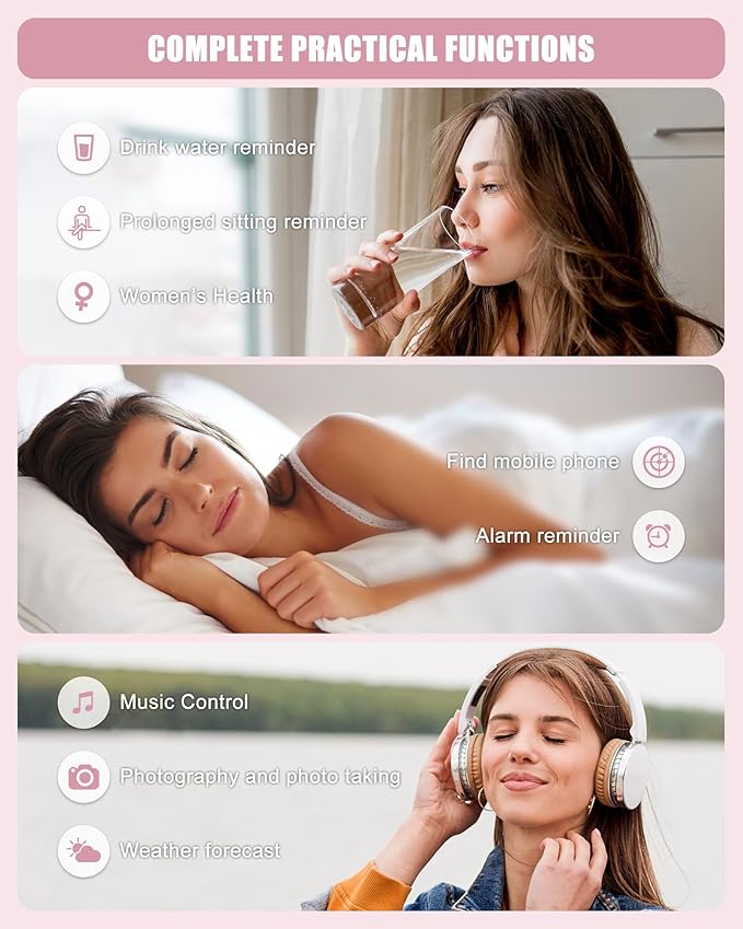 Fitness Tracker, Smart Watch for Women Men with 24/7 Heart Rate/Blood Pressure/Blood Oxygen Monitor,Sleep Tracker,Step & Calorie Counter, IP68 Waterproof Fitness Watches Compatible with Android&iPhone