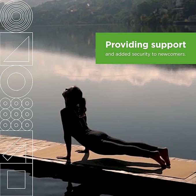 Go4Cork Yoga Non-Slip Essential Cork Yoga Mat - 25.59" x 4.72" | 4.72" Thick, Large & Eco Yoga Mat | Lightweight & Compact Home Gym Fitness, Pilates Exercise & Stretching Accessories | Natural/Black