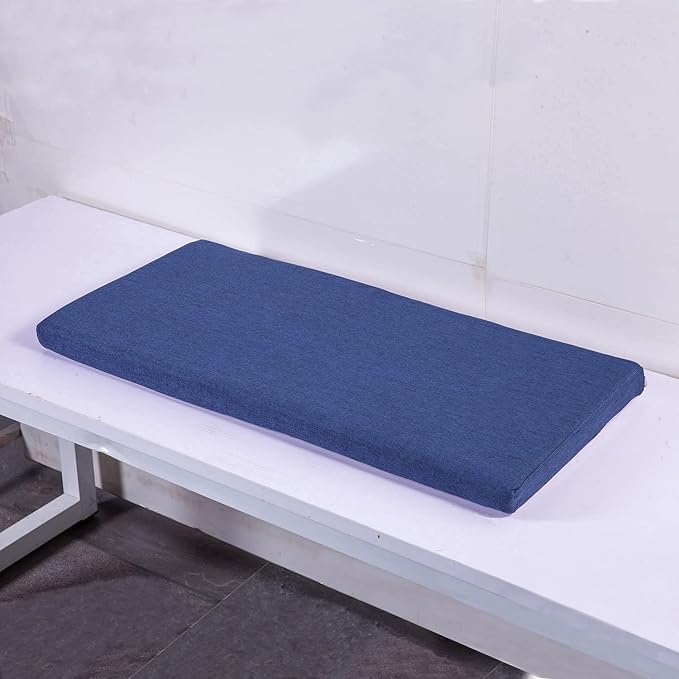 Piano Bench Cushion for Indoor Shoe Storage Non Slip Picnic Bench Pad for Kitchen Dining Table Seat 36 x 14 inch Blue