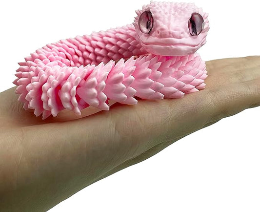 12in 3D Printed Snake Toys, Flexible 3D Printed Animal, Fidget ADHD Snake Toys, Perfect Desk Pet for Animal Collectors