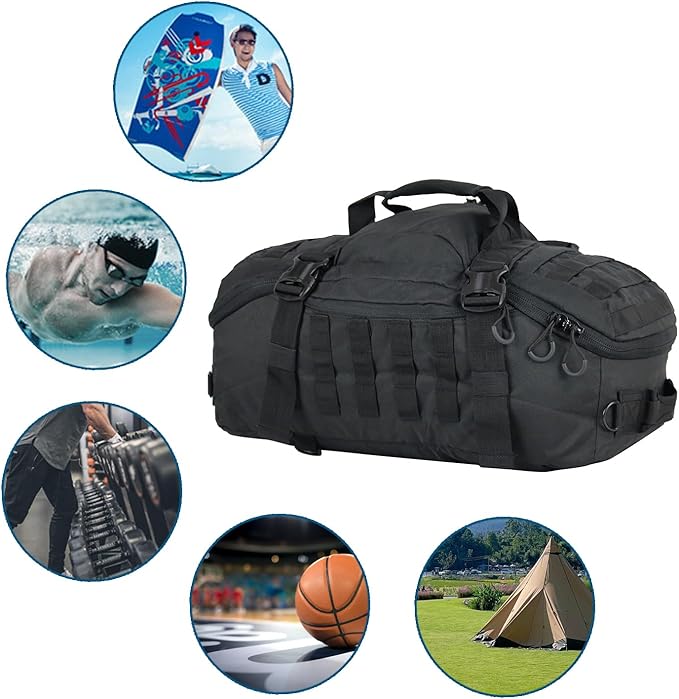Gym Backpack for Men Sports Duffel Bag Gym Bags with Three Ways of Carrying (BLACK-85L)