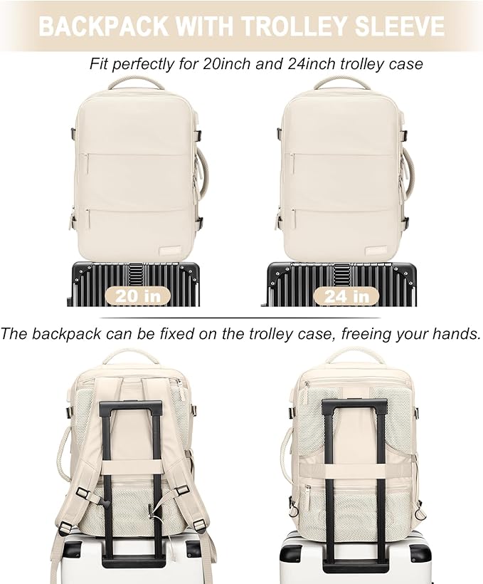 Carry On Backpack, 42L Flight Approved Travel Backpack for Men Women,Airline Approved Gym Backpack Waterproof Business Laptop Daypack Laptop Backpack,Casual Daypack for Business Weekend Hiking