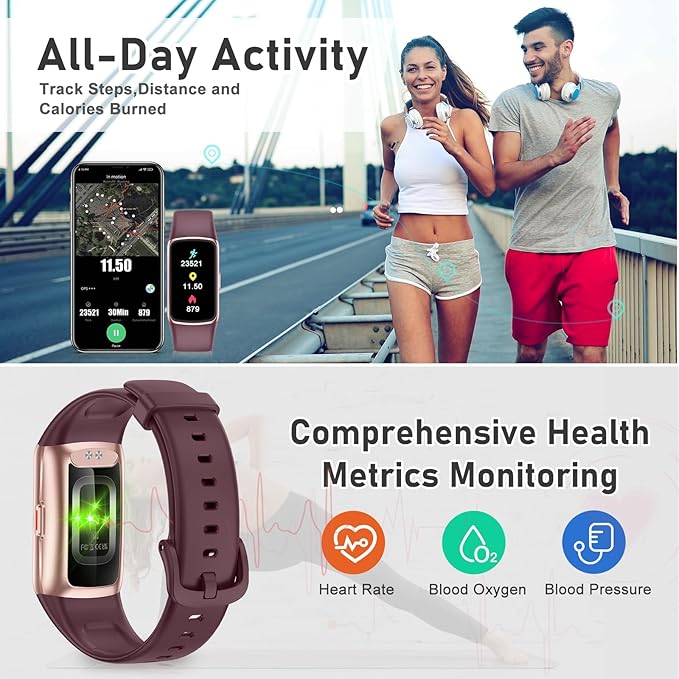 Fitness Tracker with 24/7 Heart Rate, Blood Oxygen, Sleep Tracker, 1.47''Waterproof Fitness Watch, Activity Tracker with Step Tracker for Women Men