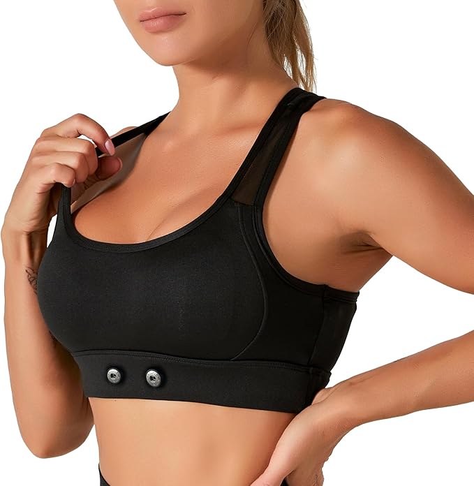 HRM Sports Bra Compatible with Magene Polar Garmin Tickr Wahoo Coospo- Heart Rate Monitor Sports Bra