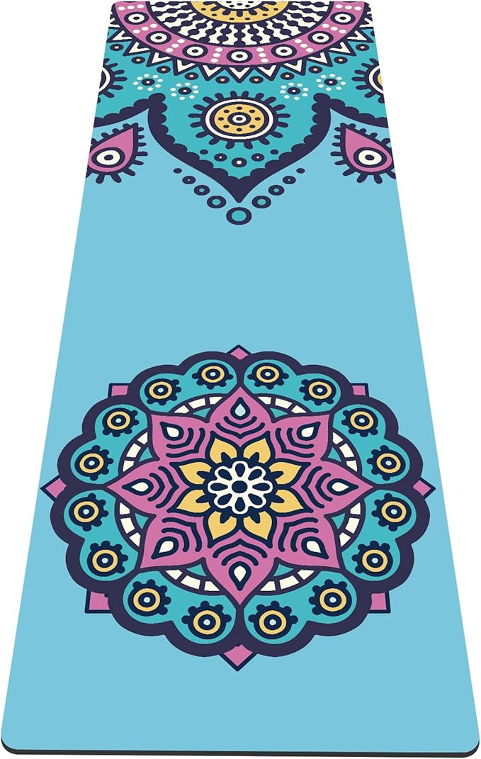 nuveti Yoga Mat Print Extra Thick TPE Non Slip Fitness Exercise Mat with Carrying Bag,72"x24" Extra Thick 6MM Exercise & Workout Mat for Yoga, Pilates Fitness and Floor Exercises