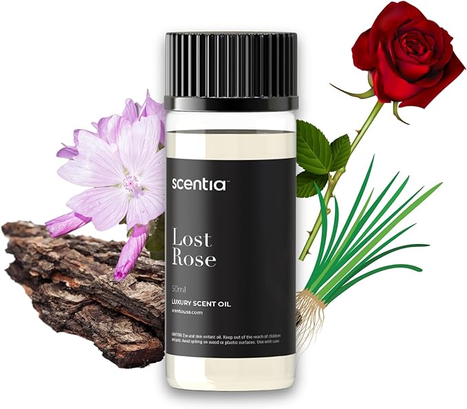 Scentia Hotel Diffuser Oil Inspired by Fairmont Hotel - 50 mL 1.69 fl oz -Essential Oil Blend Rose, Oud Wood & Clove Notes for Aromatherapy Diffusers Date Night, Romance Night Gift - Lost Rose