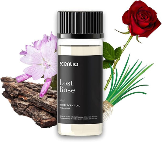 Scentia Hotel Diffuser Oil Inspired by Fairmont Hotel - 50 mL 1.69 fl oz -Essential Oil Blend Rose, Oud Wood & Clove Notes for Aromatherapy Diffusers Date Night, Romance Night Gift - Lost Rose
