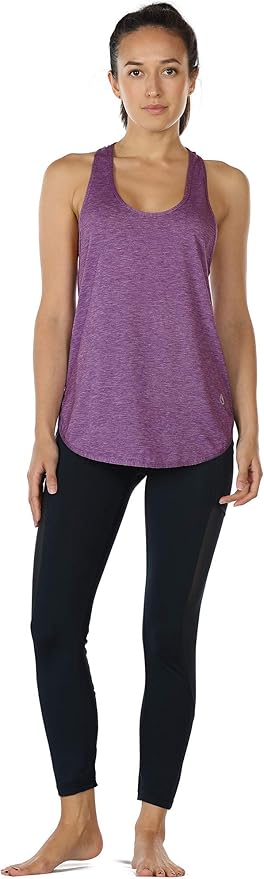 icyzone Women's Racerback Workout Athletic Running Tank Tops Loose Fit (Pack of 2)