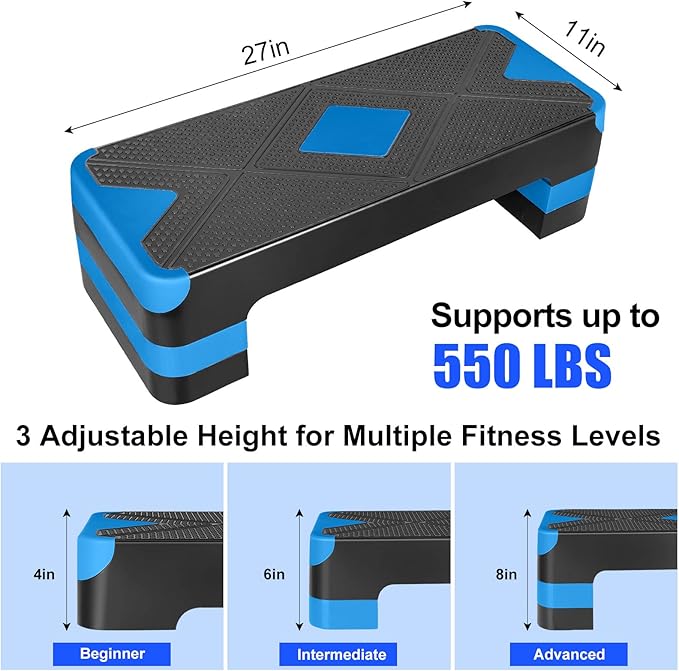 Adjustabl Aerobic Stepper Fitness Step Platform Health Workout for Sports Training