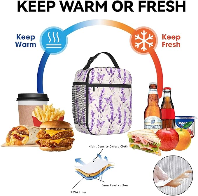 Colorful Cartoon Cat Insulated Lunch Box, Reusable Thermal Lunchbox with Cute and Playful Kitten, Portable Handbags for Office, Beach, Camping, Road Trip, Hiking, Gifts for Pet Lovers