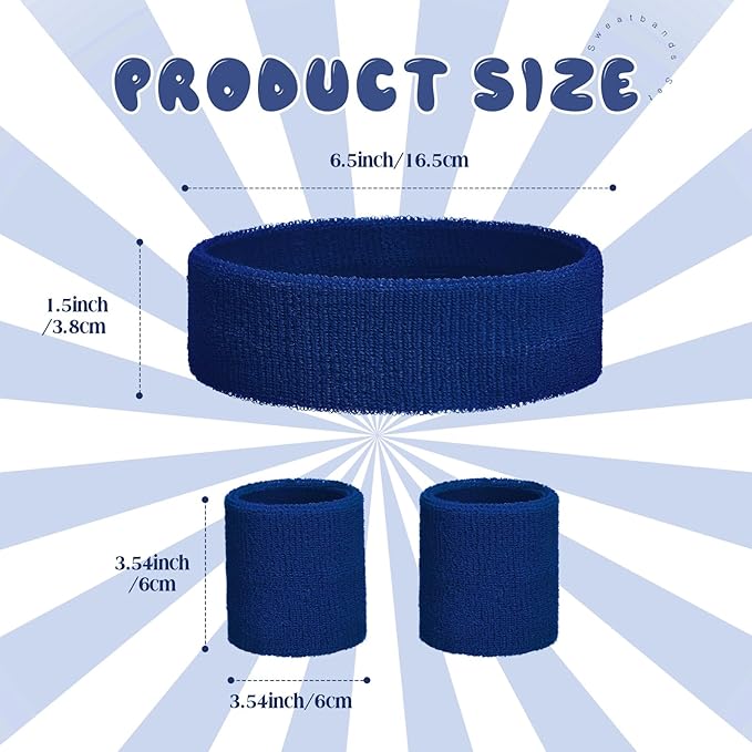 Bememo 36 Pcs Neon Sweatbands Set for Kids Bulk Sports Headband Wristband Set Cotton Terry Basketball Tennis for Students Youth 80s 90s Halloween Costumes Cosplay Glow Party