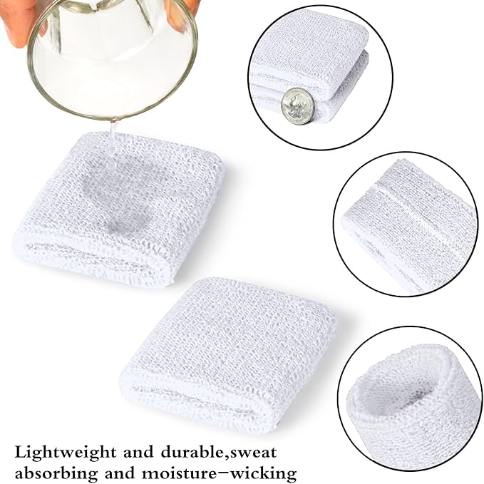 24 Pcs Neon Sweatbands Set Include 8 Pcs Sports Headband and 16 Pcs Cotton Wristbands 80s Neon Sweat Bands Bulk for Gym, Tennis, Basketball, Running, Exercise