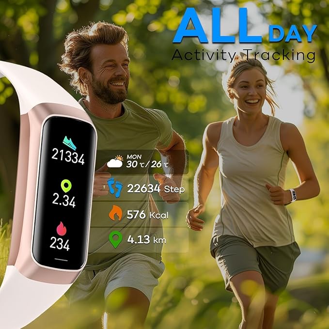 Fitness Tracker,2025 Smart Watch with Blood Pressure Heart Rate & Sleep Monitor IP67 Waterproof Step Calorie Counter Pedometer Fitness Activity Watch for Men Women Android iOS Phone (Pink)